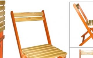 Karrige: materiale, teknologjia e prodhimit, dizajne, diagrame dhe vizatime Vizatim i stolit të palosshëm
