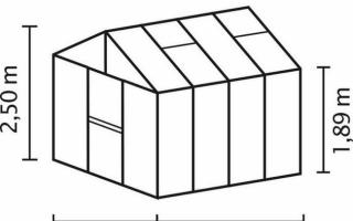 Dimensiones del invernadero de policarbonato, dibujo.